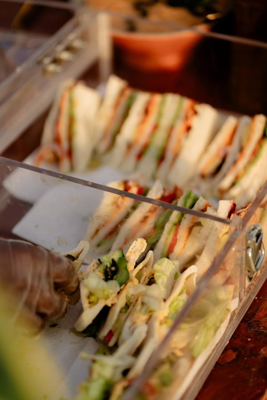 Curated finger food spread for a private celebration