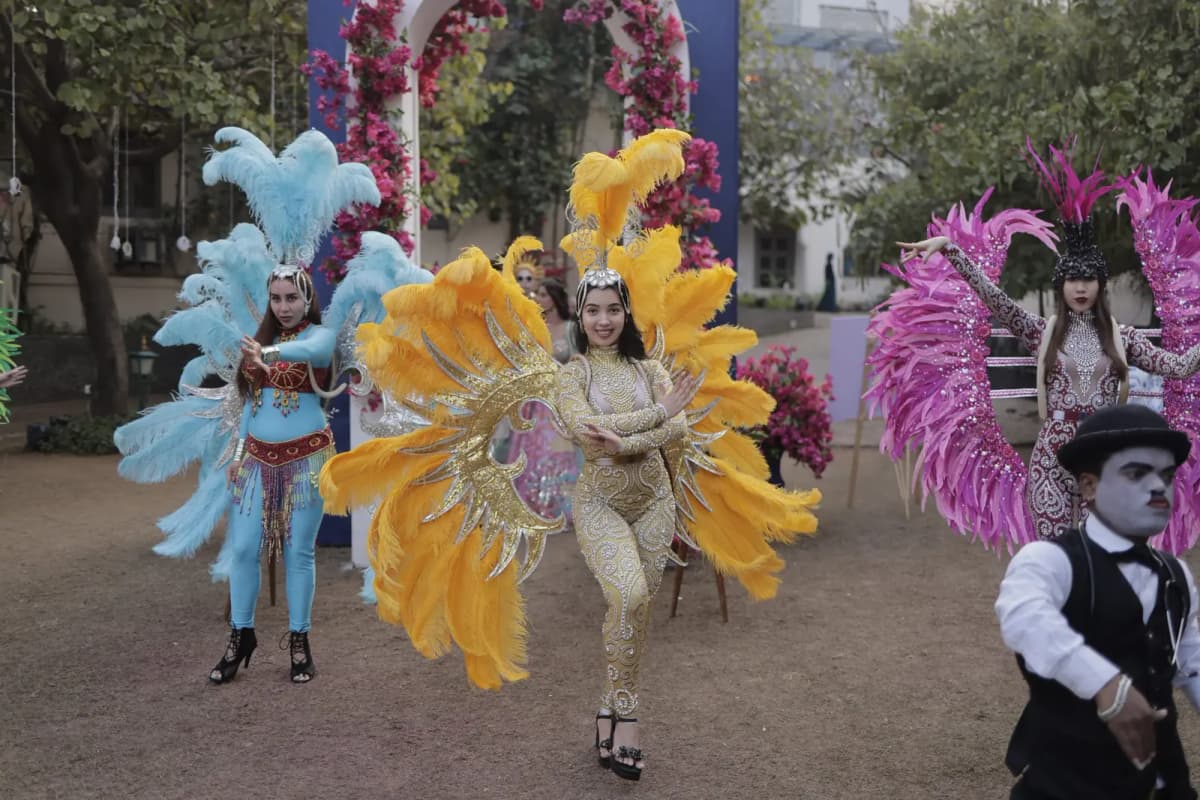 Costumed performers at a themed private celebration