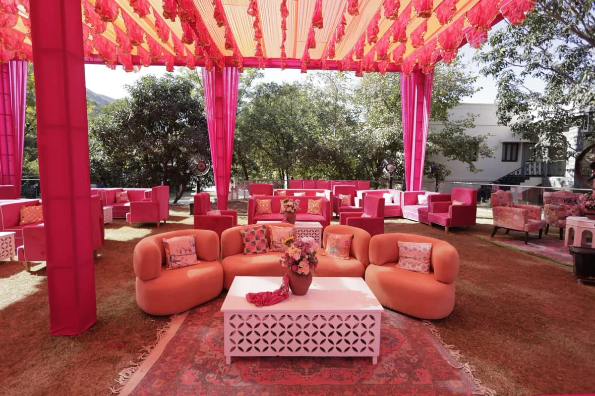 Luxury lounge setup for a private celebration